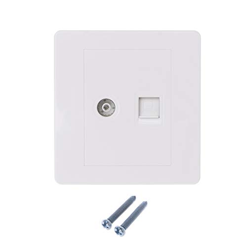 Buwei Netzwerkadapter + Koaxiale Wandhalterung für TV-Antennenausgang Frontplatten-Panel-Buchse von Buwei