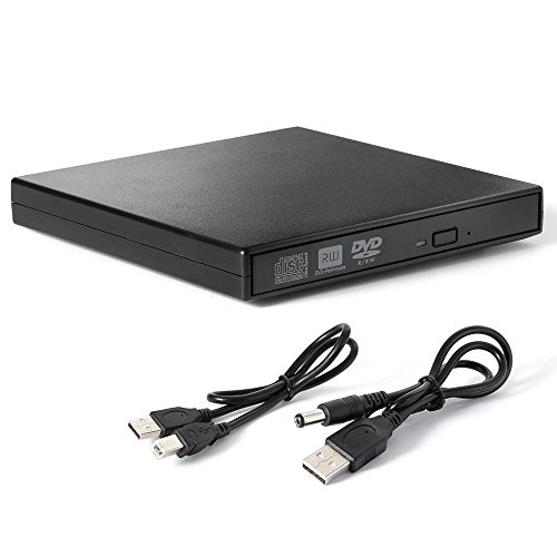 Buwico® Externes DVD Laufwerk，USB 2.0 CD/DVD Player DVD-ROM Brenner Externe Kompatibel Tragbar Slim für Laptops, Desktops und Notebooks von Buwico