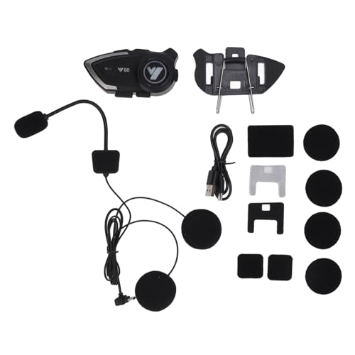 BuyWeek Motorradhelm-Bluetooth-Headset, Motorrad-Bluetooth-Gegensprechanlage, EQ-Sound, Bass, IP67, Wasserdichter Motorradhelm-Kopfhörer von BuyWeek