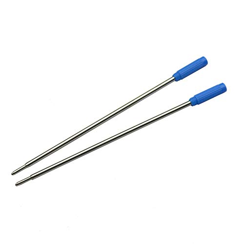 Kugelschreiberminen aus Metall, 11,6 cm Länge, 0,7 mm/1,0 mm, Schwarz, Rot oder Blau, 5 Stück 1.0mm bleu von Buzz