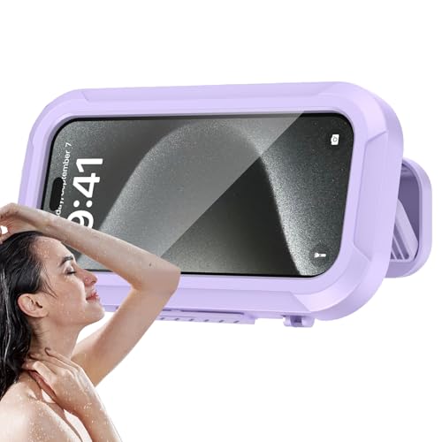 Bvizyelck Telefonhalter für Dusche, Dusch Telefonhalterung - Wandtelefonhalterständer,wasserdichte hochempfindliche Mobiltelefonständer für Badezimmerspiegel Badewanne Küchenschwimmbäder von Bvizyelck