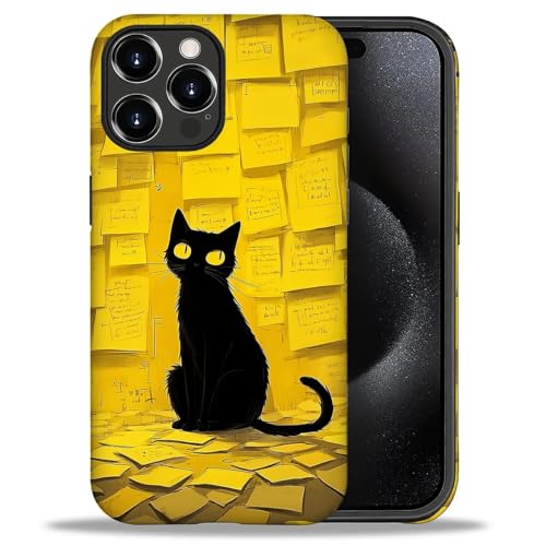 Bvkilrvc Kompatibel mit iPhone 16 Pro Hülle, Schwarz Katze Gelb Papier Muster Druck Matte Handyhülle Lustige Liquid Silikon Case Stoßfest Stoßfest Schutzhülle Bvkilrvc Kompatibel mit iPhone 16 Pro Hülle, Schwarz Katze Gelb Papier Muster Druck Matte Handyhülle Lustige Liquid Silikon Case Stoßfest Stoßfest Schutzhülle von Bvkilrvc