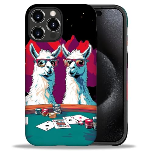 Bvkilrvc Kompatibel mit iPhone 16 Pro Max Hülle, Alpaka Poker Muster Druck Matte Handyhülle Lustige Flüssigsilikonhülle Stoßfest Stoßfest Schutzhülle Bvkilrvc Kompatibel mit iPhone 16 Pro Max Hülle, Alpaka Poker Muster Druck Matte Handyhülle Lustige Flüssigsilikonhülle Stoßfest Stoßfest Schutzhülle von Bvkilrvc