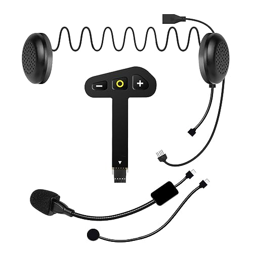 Bwardyth Motorradhelm Headset Bluetooth 5.2 Kabelloses Ohrhörer Freisprecheinrichtung Set Kit Stereo für MP3-Musikplayer von Bwardyth