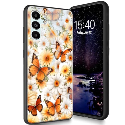 Bxgolkgd Designed for Samsung Galaxy A54 5G 6.5" 2023 Hülle, Tempered Glass Back Cover Designed with TPU Silikon Shockproof Anti-Scratch Bumper - Butterfly Flower Bxgolkgd Designed for Samsung Galaxy A54 5G 6.5" 2023 Hülle, Tempered Glass Back Cover Designed with TPU Silikon Shockproof Anti-Scratch Bumper - Butterfly Flower von Bxgolkgd