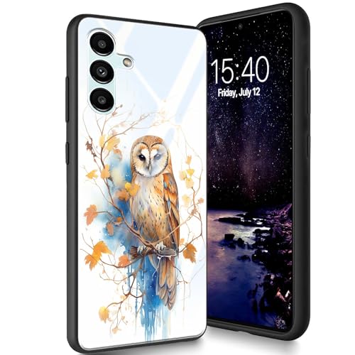 Bxgolkgd Designed for Samsung Galaxy A55 5G 6.6" 2023 Hülle, Tempered Glass Back Cover Designed with TPU Silikon Shockproof Anti-Scratch Bumper - Eule Bxgolkgd Designed for Samsung Galaxy A55 5G 6.6" 2023 Hülle, Tempered Glass Back Cover Designed with TPU Silikon Shockproof Anti-Scratch Bumper - Eule von Bxgolkgd