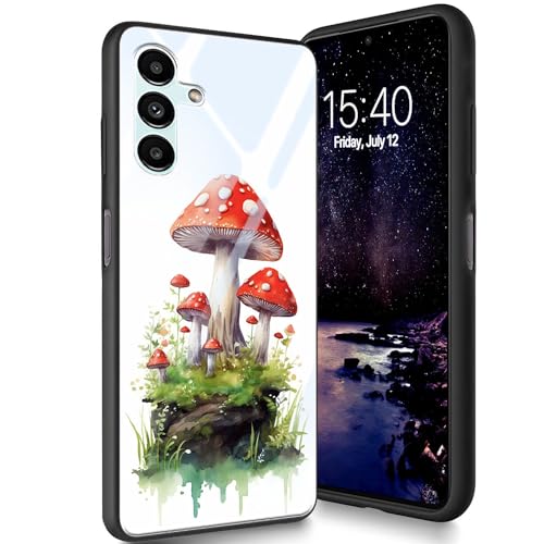 Bxgolkgd Designed für Samsung Galaxy A14 5G 6,6 Zoll 2023 Hülle, Tempered Glass Back Cover Designed mit TPU-Silikon Shockproof Anti-Scratch Bumper - Mushroom Bxgolkgd Designed für Samsung Galaxy A14 5G 6,6 Zoll 2023 Hülle, Tempered Glass Back Cover Designed mit TPU-Silikon Shockproof Anti-Scratch Bumper - Mushroom von Bxgolkgd