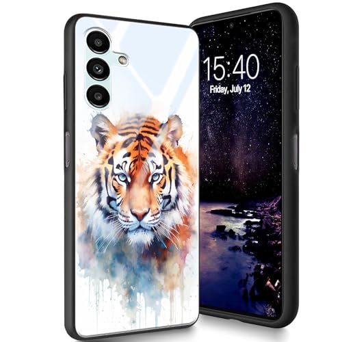 Bxgolkgd Designed für Samsung Galaxy A14 5G 6,6 Zoll 2023 Hülle, Tempered Glass Back Cover Designed mit TPU-Silikon Shockproof Anti-Scratch Bumper - Watercolor Tiger Bxgolkgd Designed für Samsung Galaxy A14 5G 6,6 Zoll 2023 Hülle, Tempered Glass Back Cover Designed mit TPU-Silikon Shockproof Anti-Scratch Bumper - Watercolor Tiger von Bxgolkgd