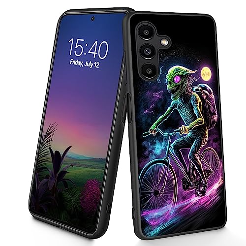 Bxgolkgd Entworfen für Galaxy A54 5G Hülle, schlank, weiches TPU-Silikon, stoßfest, rutschfest, Schutzhülle für Samsung Galaxy A54 5G 2023 16,3 cm (6,4 Zoll) (Alien Kreaturen auf Fahrrädern) von Bxgolkgd