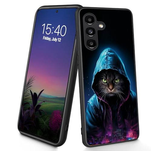 Bxgolkgd Entworfen für Galaxy S24 FE, dünne, weiche TPU-Silikon-Schutzhülle, stoßfest, rutschfest, Schutzhülle für Samsung Galaxy S24 FE 2024, 17 cm (6,7 Zoll), lustige Katze von Bxgolkgd