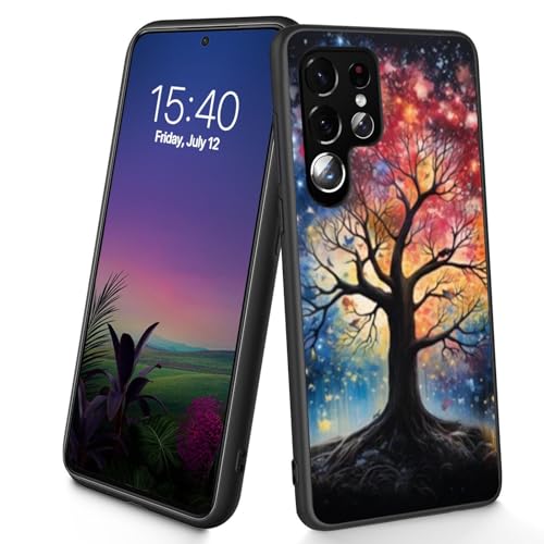 Bxgolkgd Entworfen für Galaxy S24 Ultra, dünne, weiche TPU-Silikon-Schutzhülle, stoßfest, rutschfest, Schutzhülle für Samsung Galaxy S24 Ultra 2024, 17,3 cm (6,8 Zoll) – Lebensbaum von Bxgolkgd