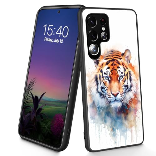 Bxgolkgd Entworfen für Galaxy S25 Ultra, dünne, weiche TPU-Silikon-Schutzhülle, stoßfest, rutschfest, für Samsung Galaxy S25 Ultra 2025, 17,5 cm (6,9 Zoll), Aquarell-Tiger von Bxgolkgd