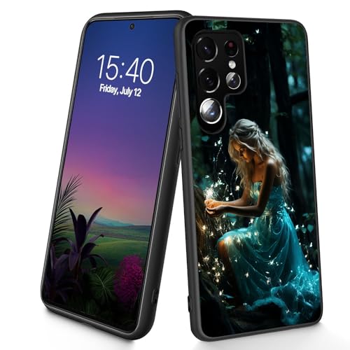 Bxgolkgd Entworfen für Galaxy S25 Ultra, dünne, weiche TPU-Silikon-Schutzhülle, stoßfest, rutschfest, für Samsung Galaxy S25 Ultra 2025, 17,5 cm (6,9 Zoll), Mädchen und Glühwürmchen von Bxgolkgd