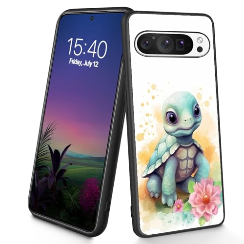 Bxgolkgd Entworfen für Pixel 9 Pro XL, dünne, weiche TPU-Silikon-Schutzhülle, stoßfest, rutschfest, für Google Pixel 9 Pro XL 2024, 17,3 cm (6,8 Zoll), Aquarell-Schildkröte von Bxgolkgd