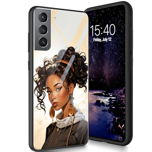 Bxgolkgd Entworfen für Samsung Galaxy S23 Plus 16,8 cm (6,6 Zoll) 2023, Schutzhülle aus gehärtetem Glas, Rückseite aus Silikon, TPU, stoßfest, kratzfest – Mädchen von Bxgolkgd