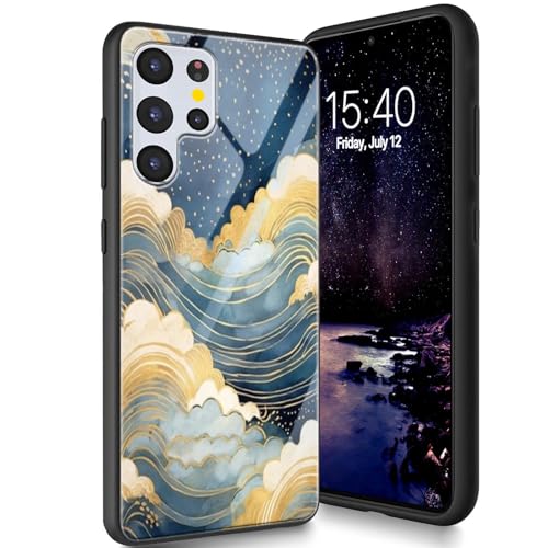 Bxgolkgd Entworfen für Samsung Galaxy S24 Ultra 6,8 Zoll 2023, Hartglas-Rückabdeckung, entworfen mit TPU-Silikon, stoßfest, kratzfest, Meereswellen Bxgolkgd Entworfen für Samsung Galaxy S24 Ultra 6,8 Zoll 2023, Hartglas-Rückabdeckung, entworfen mit TPU-Silikon, stoßfest, kratzfest, Meereswellen von Bxgolkgd