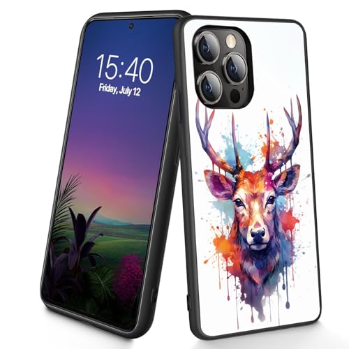 Bxgolkgd Entworfen für iPhone 11 Pro Max, dünne, weiche TPU-Silikon-Schutzhülle, stoßfest, rutschfest, für Apple iPhone 11 Pro Max 2019, 16,5 cm (6,5 Zoll), Aquarell-Hirsch von Bxgolkgd