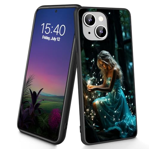 Bxgolkgd Entworfen für iPhone 12 Mini, dünne, weiche TPU-Silikon-Schutzhülle, stoßfest, rutschfest, für Apple iPhone 12 Mini 2020, 13,7 cm (5,4 Zoll), Mädchen und Glühwürmchen von Bxgolkgd