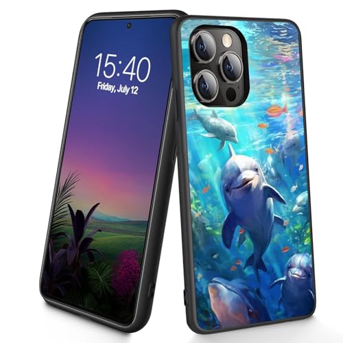 Bxgolkgd Entworfen für iPhone 13 Pro Max, dünne, weiche TPU-Silikon-Schutzhülle, stoßfest, rutschfest, für Apple iPhone 13 Pro Max 2021, 17 cm (6,7 Zoll), süßer Delfin von Bxgolkgd