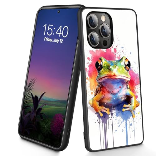 Bxgolkgd Entworfen für iPhone 14 Pro Max, dünne, weiche TPU-Silikon-Schutzhülle, stoßfest, rutschfest, für Apple iPhone 14 Pro Max 2022, 17 cm (6,7 Zoll), Aquarell Frosch von Bxgolkgd