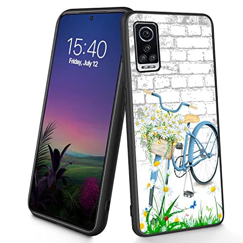 Bxgolkgd Kompatibel mit BLU G91 Max, dünne, weiche TPU-Silikon-Schutzhülle, stoßfest, rutschfest, für BLU G91 Max 2022 17,3 cm (6,8 Zoll), Blumenfahrrad-Motiv von Bxgolkgd