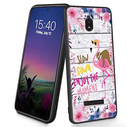 Bxgolkgd Kompatibel mit BLU View 2 B130DL Hülle, dünne, weiche TPU-Silikon-Schutzhülle, stoßfest, rutschfest, Schutzhülle für BLU View 2 B130DL 2020, 14 cm (5,5 Zoll) (Sloth und Flamingo) von Bxgolkgd