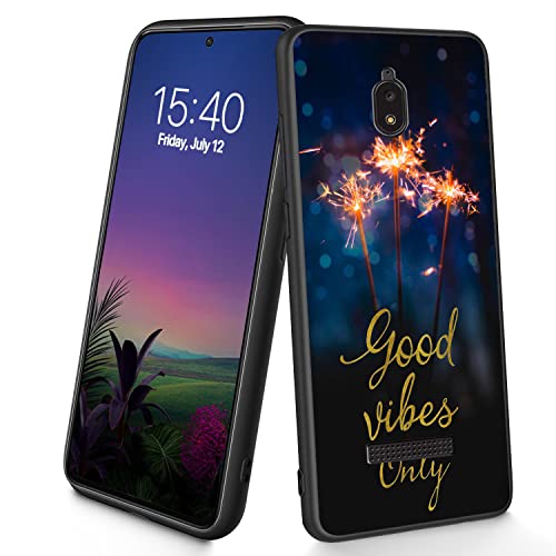 Bxgolkgd Kompatibel mit BLU View 2 B130DL Hülle, dünne, weiche TPU-Silikon-Schutzhülle, stoßfest, rutschfest, Schutzhülle für BLU View 2 B130DL 2020, 14 cm (5,5 Zoll) (nur Good Vibes) von Bxgolkgd