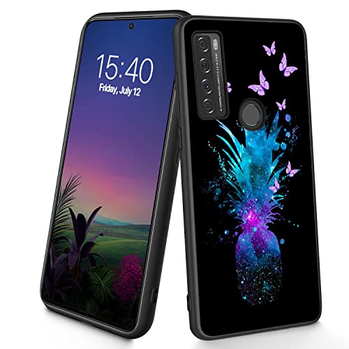 Bxgolkgd Kompatibel mit TCL 20S Hülle, dünne, weiche TPU-Silikon-Schutzhülle, stoßfest, rutschfest, für TCL 20S 2021 16,9 cm (6,7 Zoll), (abstrakte Kiefer und Schmetterling) von Bxgolkgd