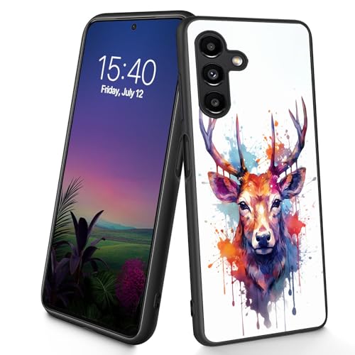 Bxgolkgd Schutzhülle für Galaxy A05S, dünn, weiches TPU-Silikon, stoßfest, rutschfest, für Samsung Galaxy A05S 2023, 17 cm (6,7 Zoll), Aquarell-Hirsch von Bxgolkgd