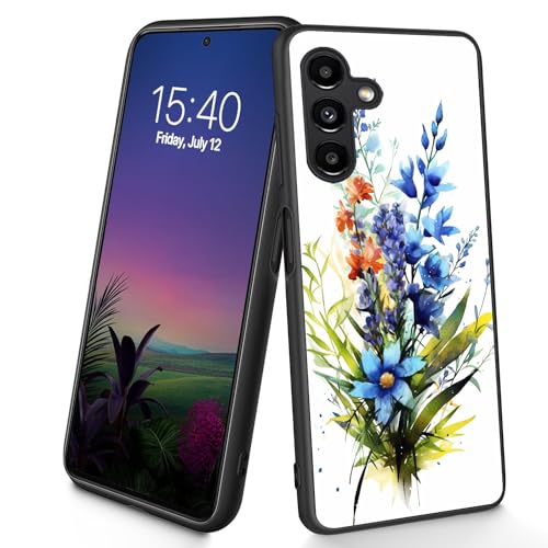 Bxgolkgd Schutzhülle für Galaxy A14 5G, dünn, weiches TPU-Silikon, stoßfest, rutschfest, für Samsung Galaxy A14 5G 2023 16,8 cm (6,6 Zoll), lila Blume von Bxgolkgd
