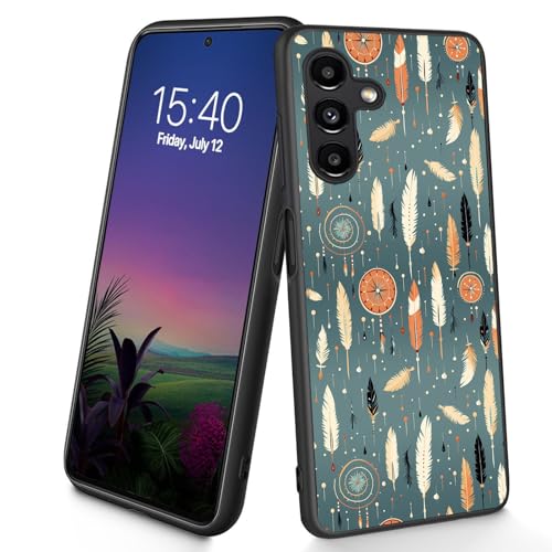 Bxgolkgd Schutzhülle für Galaxy A15 5G, dünn, weich, TPU-Silikon, stoßfest, rutschfest, für Samsung Galaxy A15 5G 2023, 16,5 cm (6,5 Zoll), bunte Federn von Bxgolkgd