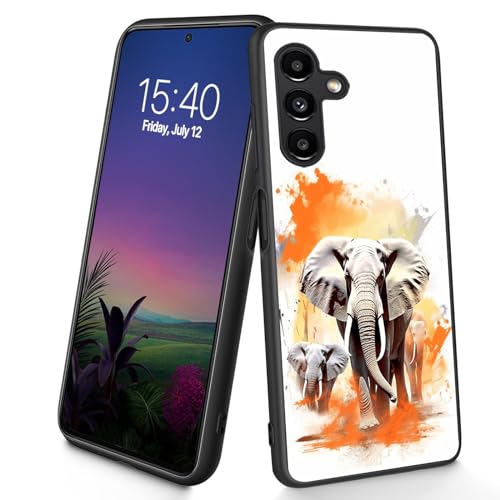 Bxgolkgd Schutzhülle für Galaxy A15 5G, dünn, weich, TPU-Silikon, stoßfest, rutschfest, für Samsung Galaxy A15 5G 2023, 16,5 cm (6,5 Zoll), niedlicher Elefant von Bxgolkgd