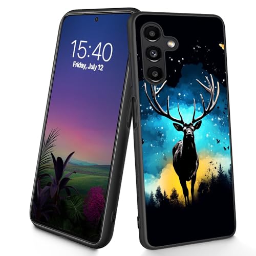 Bxgolkgd Schutzhülle für Galaxy A26 5G, dünn, weich, TPU-Silikon, stoßfest, rutschfest, für Samsung Galaxy A26 5G 2025, 17 cm (6,7 Zoll), Sternennacht, Hirsch von Bxgolkgd
