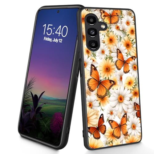 Bxgolkgd Schutzhülle für Galaxy A36 5G, schmal, weich, TPU-Silikon, stoßfest, rutschfest, für Samsung Galaxy A36 5G 2025, 17 cm (6,7 Zoll), Schmetterlings-Blume von Bxgolkgd