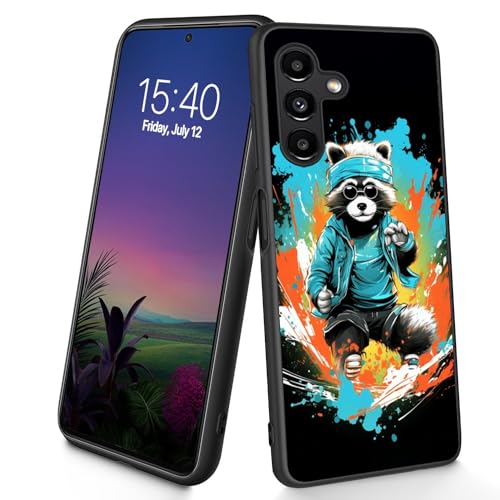 Bxgolkgd Schutzhülle für Galaxy A56 5G, dünn, weich, TPU-Silikon, stoßfest, rutschfest, für Samsung Galaxy A56 5G 2025, 17 cm (6,7 Zoll), lustiger Waschbär von Bxgolkgd