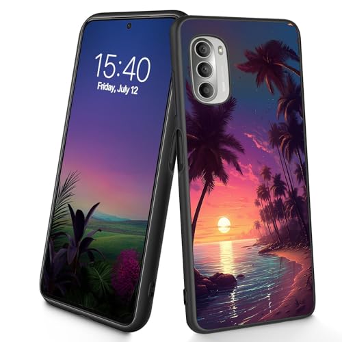Bxgolkgd Schutzhülle für Moto G 5G 2022, dünn, weiches TPU-Silikon, stoßfest, rutschfest, für Motorola Moto G 5G 2022, 16,5 cm (6,5 Zoll), Strandpalmen von Bxgolkgd