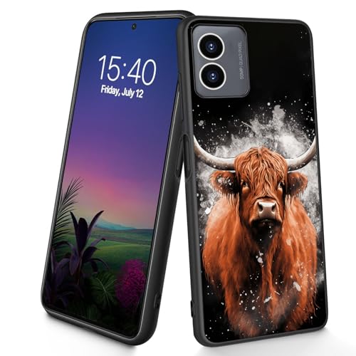 Bxgolkgd Schutzhülle für Moto G 5G 2024, dünn, weiches TPU-Silikon, stoßfest, rutschfest, für Motorola Moto G 5G 2024 16,8 cm (6,6 Zoll), Hochlandkuh von Bxgolkgd