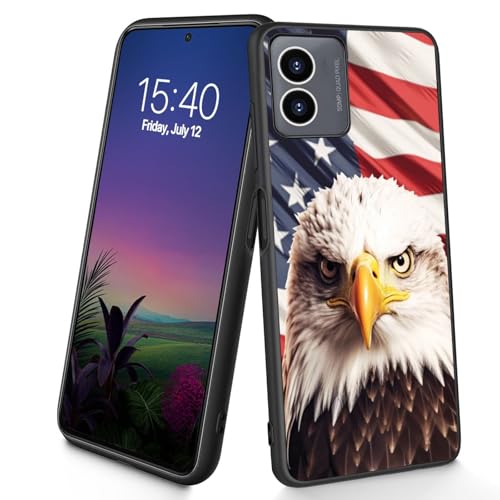 Bxgolkgd Schutzhülle für Moto G 5G 2024, schmal, weich, TPU-Silikon, stoßfest, rutschfest, für Motorola Moto G 5G 2024, 16,8 cm (6,6 Zoll), Motiv: Amerikanische Flagge Adler von Bxgolkgd
