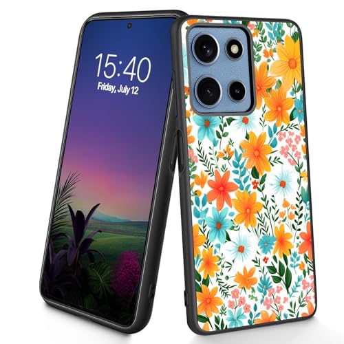 Bxgolkgd Schutzhülle für Moto G 5G 2025, dünn, weich, TPU-Silikon, stoßfest, rutschfest, für Motorola Moto G 5G 2025, 17 cm (6,7 Zoll), Blumen von Bxgolkgd
