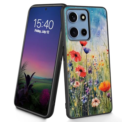 Bxgolkgd Schutzhülle für Moto G 5G 2025, dünn, weich, TPU-Silikon, stoßfest, rutschfest, für Motorola Moto G 5G 2025, 17 cm (6,7 Zoll), Blumenmotiv von Bxgolkgd