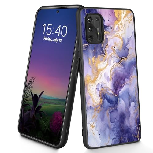 Bxgolkgd Schutzhülle für Moto G Stylus 2021, schmal, weich, TPU-Silikon, stoßfest, rutschfest, für Motorola Moto G Stylus 2021, 17,3 cm (6,8 Zoll), blau-goldener Marmor von Bxgolkgd
