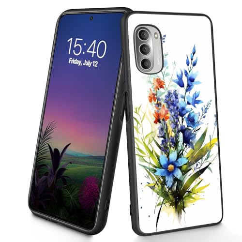 Bxgolkgd Schutzhülle für Moto G Stylus 5G 2022, schmal, weich, TPU-Silikon, stoßfest, rutschfest, für Motorola Moto G Stylus 5G 2022, 17,3 cm (6,8 Zoll), lila Blume von Bxgolkgd