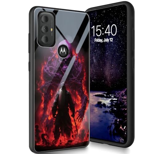 Bxgolkgd Schutzhülle für Motorola Moto G Play 16,5 cm (6,5 Zoll) 2023, gehärtetes Glas, Rückseite aus Silikon, TPU, stoßfest, kratzfest, Zauberer von Bxgolkgd