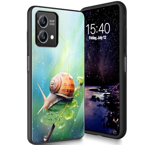 Bxgolkgd Schutzhülle für Motorola Moto G Stylus 5G 16,5 cm (6,5 Zoll) 2023, gehärtetes Glas, Rückseite aus Silikon, TPU, stoßfest, kratzfest, Schnecke von Bxgolkgd