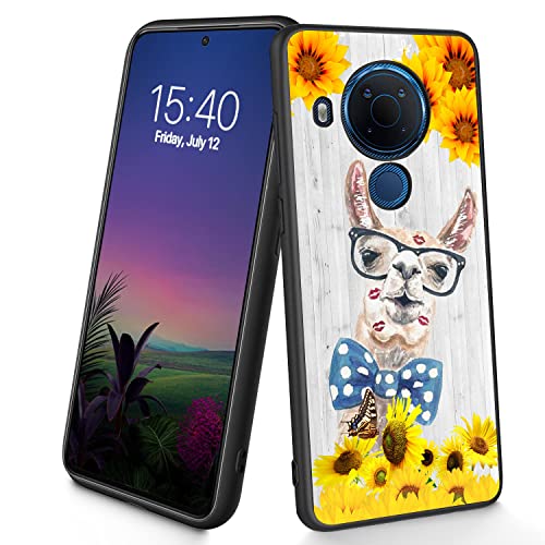 Bxgolkgd Schutzhülle für Nokia 5.4 2021, 16,2 cm (6,3 Zoll), dünn, weiches TPU-Silikon, stoßfest, rutschfest, Sonnenblumen-Alpaka, kompatibel mit Nokia 5.4 2021 von Bxgolkgd