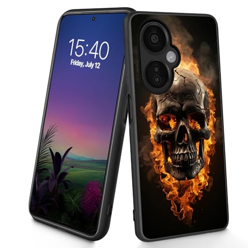 Bxgolkgd Schutzhülle für Nord N30 5G, dünn, weich, TPU-Silikon, stoßfest, rutschfest, Schutzhülle für OnePlus Nord N30 5G 2023, 17 cm (6,7 Zoll), Totenkopf-Design von Bxgolkgd