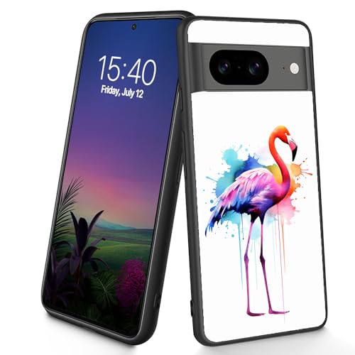 Bxgolkgd Schutzhülle für Pixel 8, dünn, weiches TPU-Silikon, stoßfest, rutschfest, für Google Pixel 8 2023, 15,7 cm (6,2 Zoll), Aquarell-Flamingo von Bxgolkgd