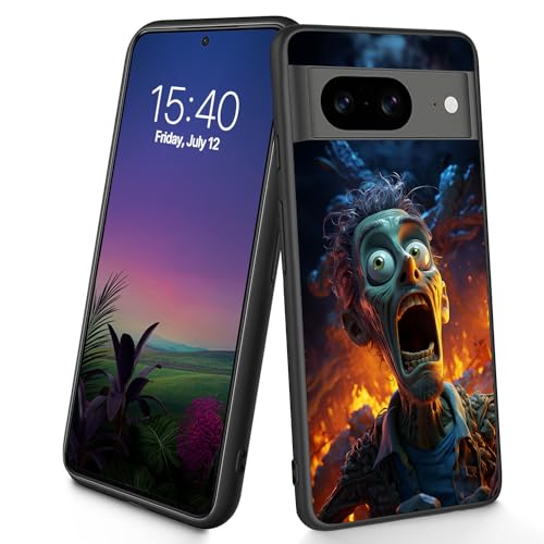 Bxgolkgd Schutzhülle für Pixel 8a (6,1 Zoll), dünn, weiches TPU-Silikon, stoßfest, rutschfest, für Google Pixel 8a 2024, 15,5 cm (6,1 Zoll), "Terrified Zombies" von Bxgolkgd