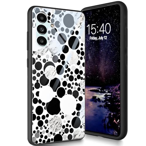 Bxgolkgd Schutzhülle für Samsung Galaxy S23 FE 16,3 cm (6,4 Zoll) 2023, gehärtetes Glas, Rückseite aus gehärtetem Glas, stoßfest, kratzfest, geometrische Formen von Bxgolkgd