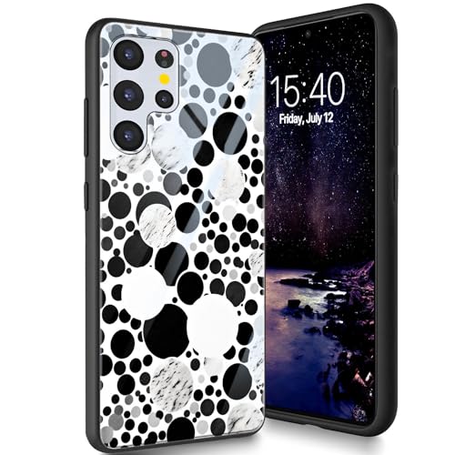 Bxgolkgd Schutzhülle für Samsung Galaxy S23 Ultra 17,3 cm (6,8 Zoll) 2023, gehärtetes Glas, Rückseite aus gehärtetem Glas, stoßfest, kratzfest, geometrische Formen von Bxgolkgd